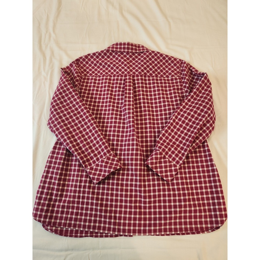 Talbots Women's Hot Pink Gingham Plaid Button-down Shirt Size 2XL Petite Casual - Picture 10 of 12